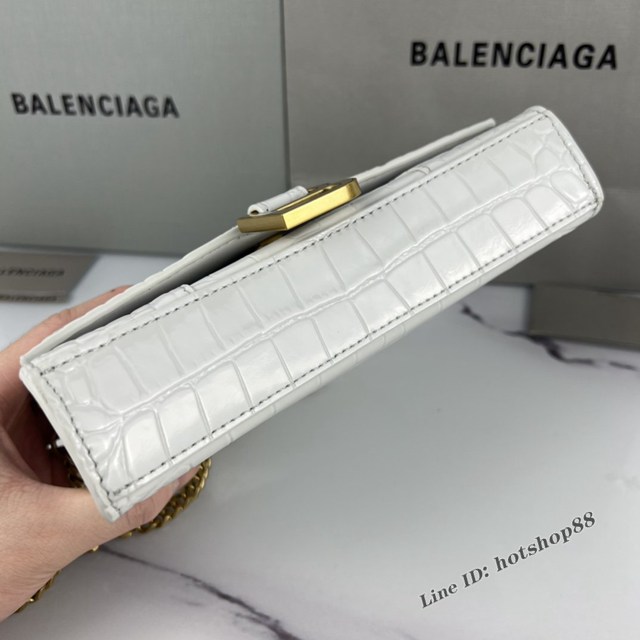 Balenciaga專櫃爆款鱷魚紋牛皮女包 巴黎世家沙漏鏈條斜挎包 fyj1328